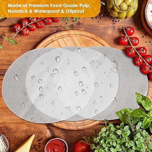 Miniatura 5 de 100 piezas de papel pergamino, forros redondos de papel de hornear de 11 pulgadas, hojas de papel de barbacoa sin blanquear para cocinar, cocinar al