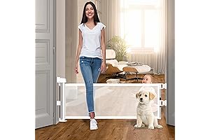 14" High Dog Pet Gate: Short Mesh Dog Gate Expands Up to 59in