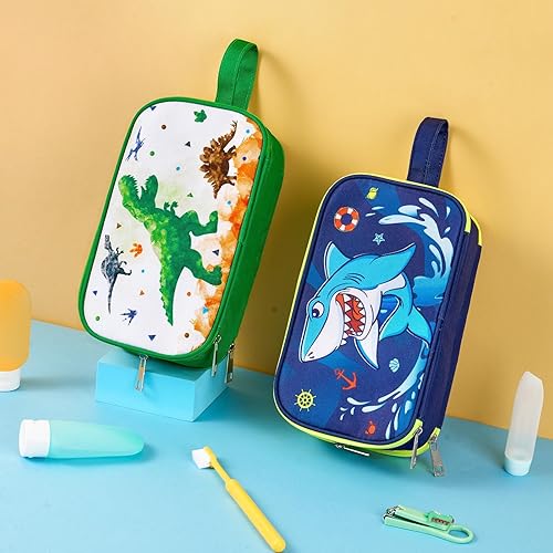 Miniatura 8 de WAWSAM Neceser  Neceser de viaje para niñas y niños, bolsa de viaje para acampar, Tiburón a, Tiburón a