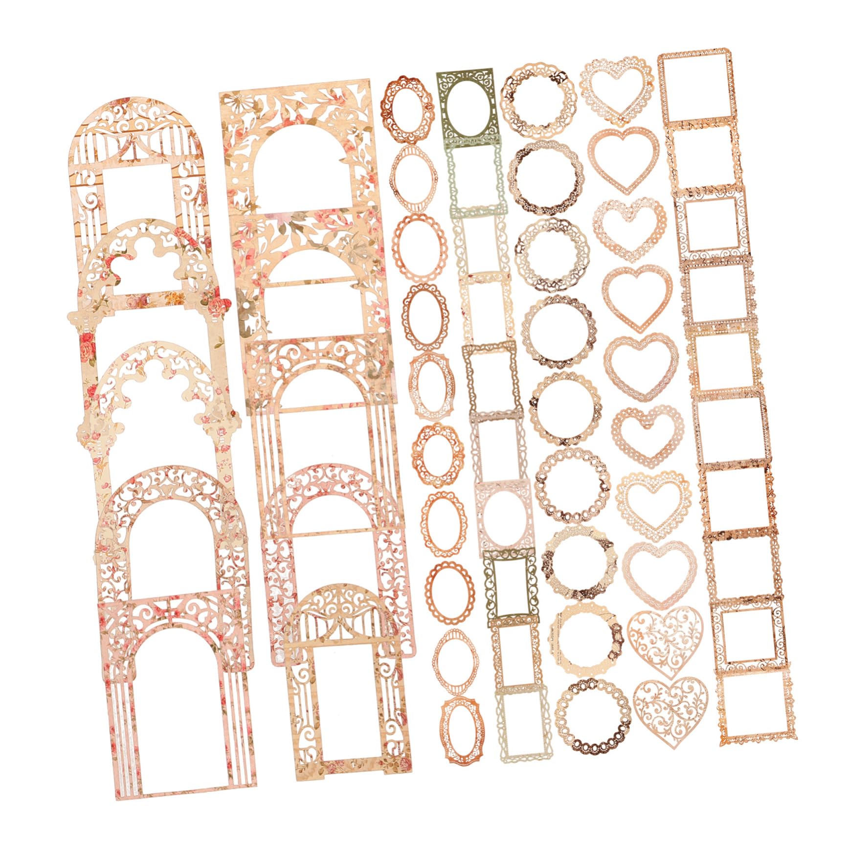 DOITOOL 3 Sätze Vintage Scrapbooking Papier Mit Spitzenrahmen Dekoratives Hintergrundpapier Für Diy Projekte Handgefertigte Grußkarten Und Bastelideen Romantische 60 Blätter * 3