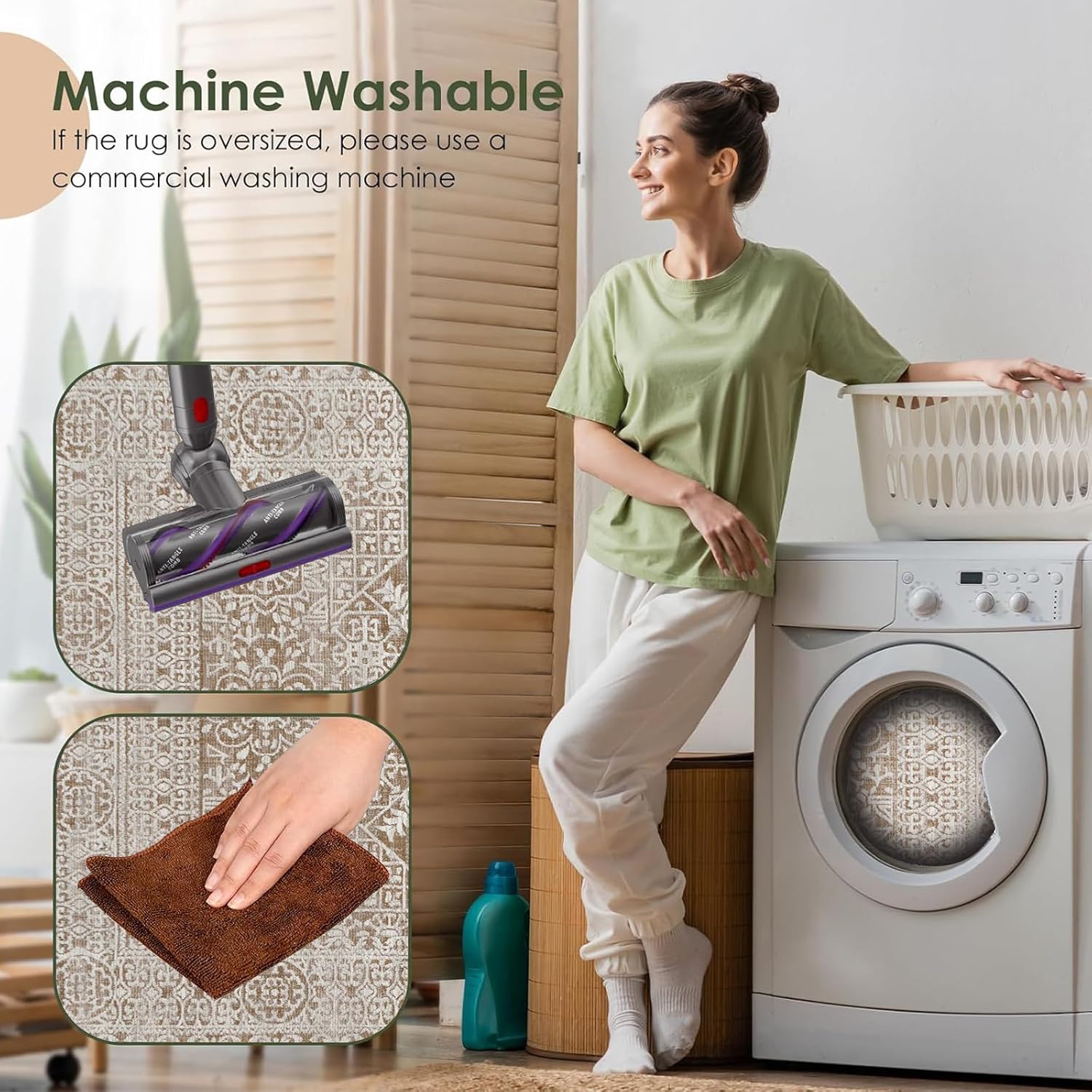 Area Rug - 1.5 x 2.5ft/18 x 30in, Modern Abstract Design, Non-Shedding & Easy Care, Ideal for High Traffic Areas in Living Room, Bedroom