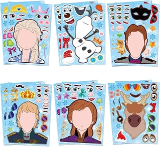36Pcs Make Your Own Frozen Toys Stickers Sheet,Frozen Birthday Party Favors for Frozen Birthday Party Supplies