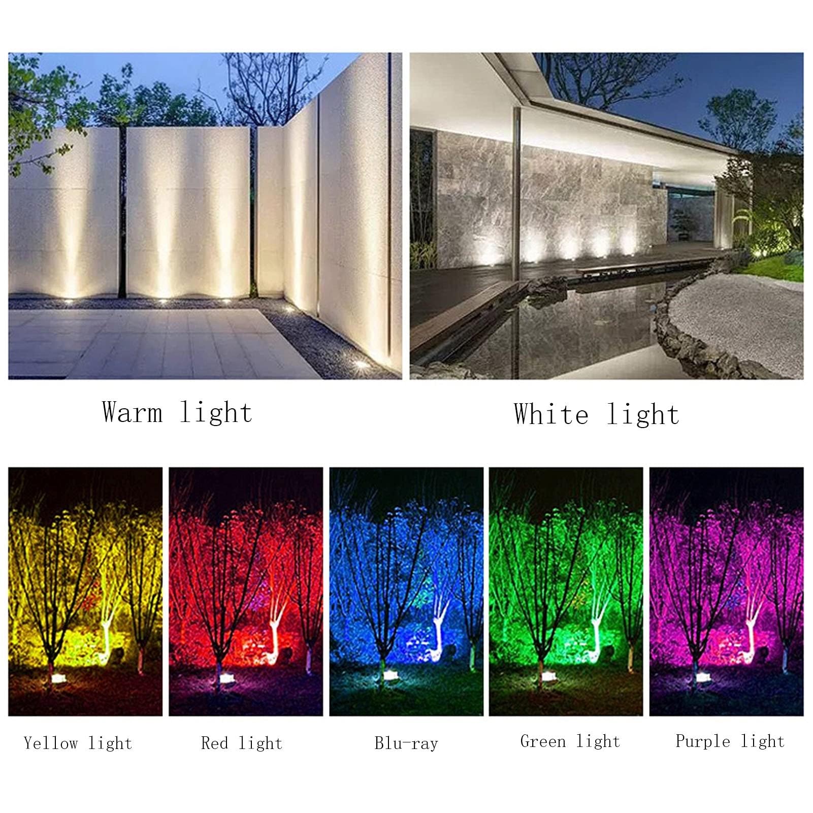 Foco empotrable para Exteriores, Foco LED para Exteriores, luz empotrada para Exteriores, IP66, Resistente al Agua, luz empotrada para Exteriores, Blanco cálido,Warm White-9W
