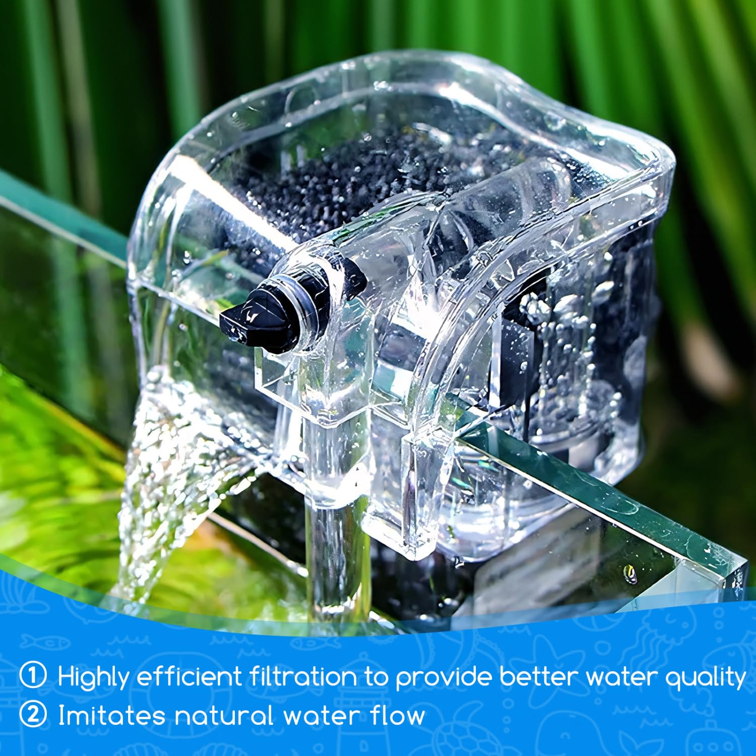 Nobleza - 27L Piccolo Acquario Completo con Illuminazione a LED e Sistema di Filtraggio Integrato, Vasche per Pesci