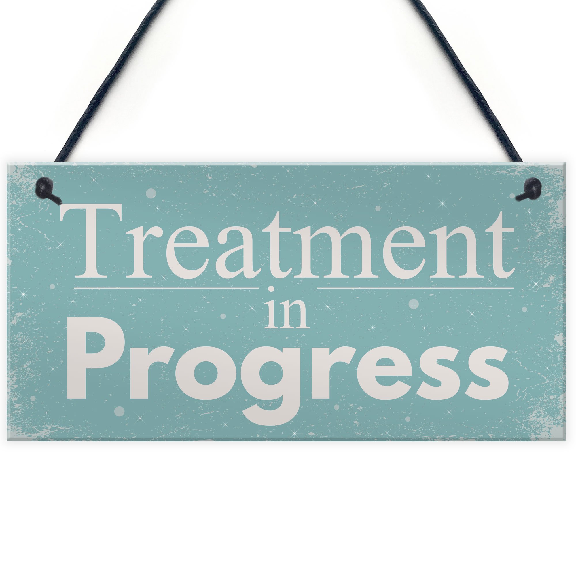 Red Ocean Treatment In Progress Hanging Plaque Door Functional Sign For Home Beauty Salon Gift