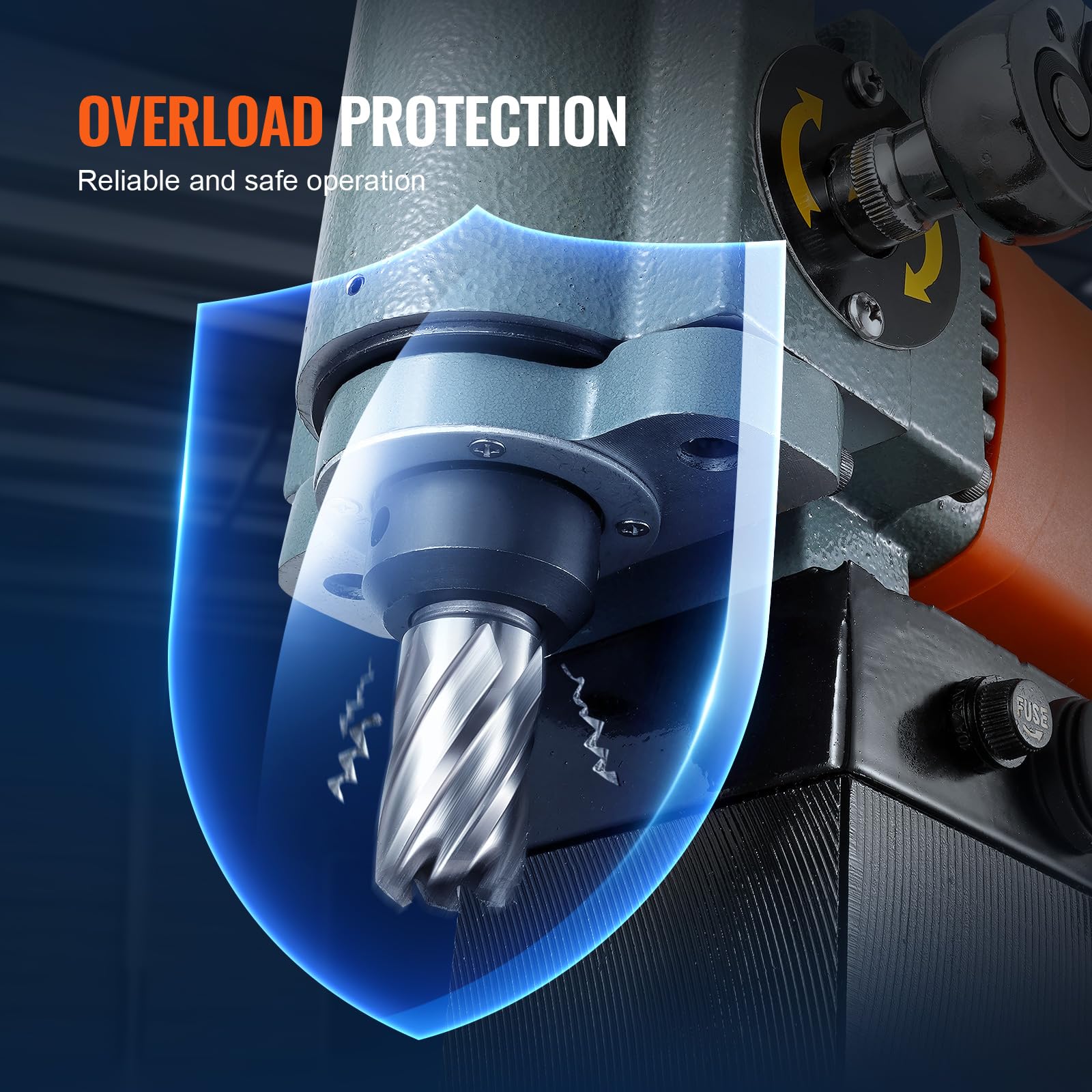 VEVOR Trapano Magnetico da 1300 W, Trapano Magnetico Portatile Leggero con Dispositivo di Raffreddamento Protezione da Sovraccarico, Pressa Magnetica per Installazione di Attrezzature, Industriale