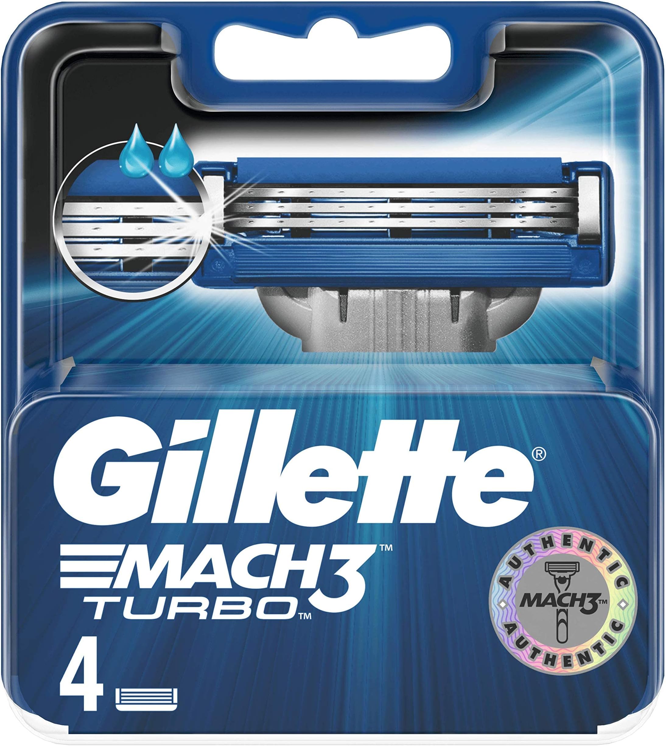 Gillette Mach3 Turbo Pack of 4 Spare Blades