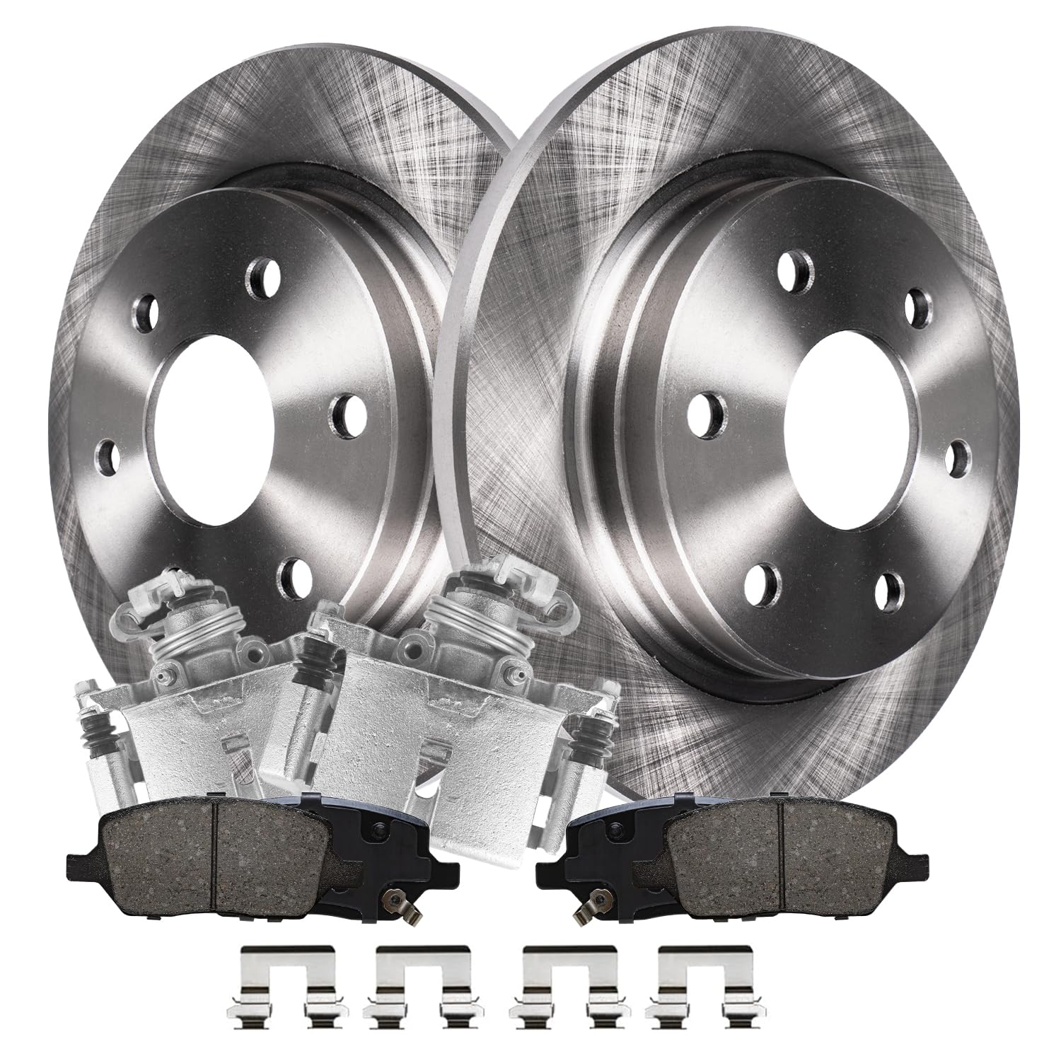 Detroit Axle - Rear Disc Brake Rotors Calipers Pads 2006-2007 Buick Terraza
