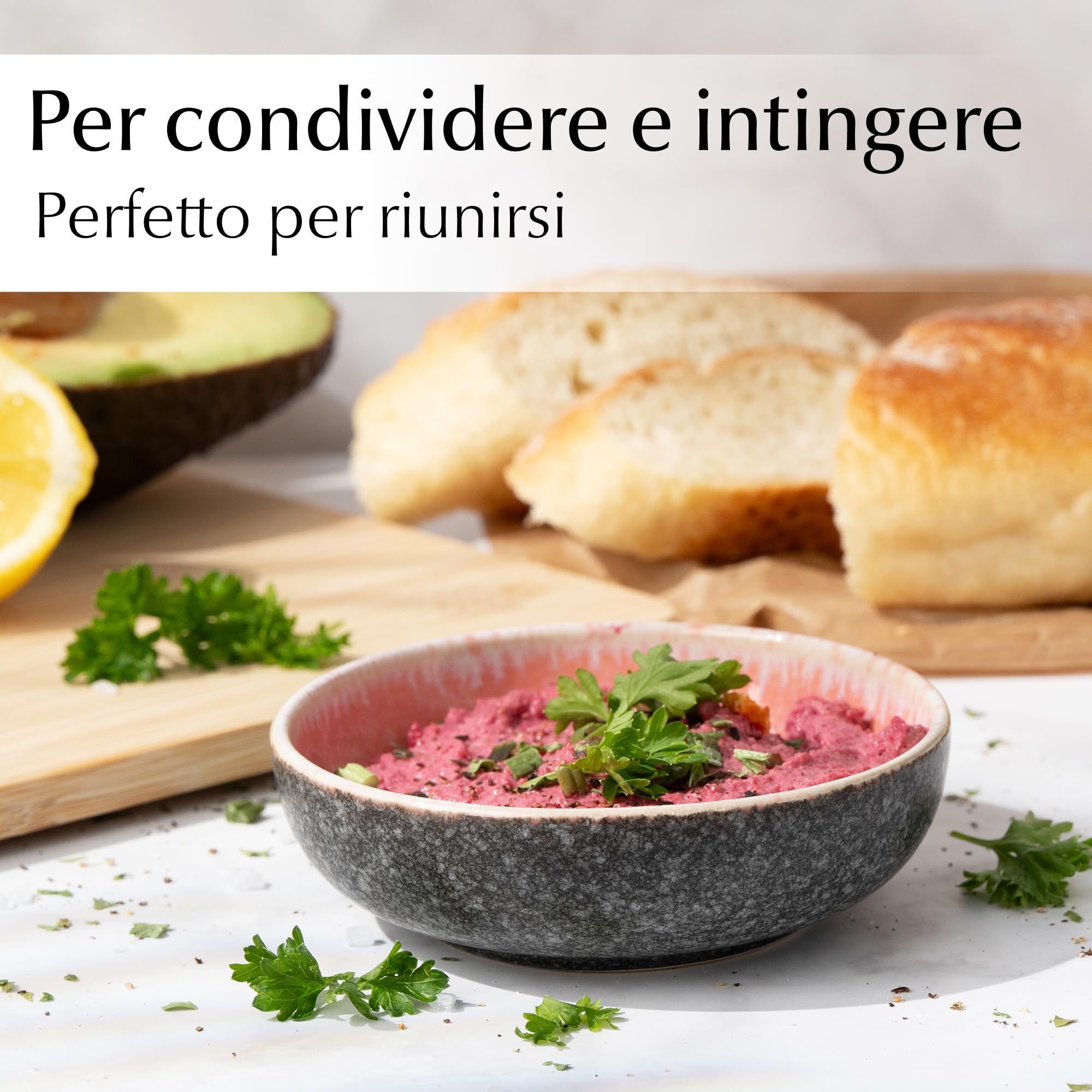 MIAMIO - Set di 6 Mini Ciotole per Dip (90 ml) / Ciotole da Contorno, per Salsa di Soia, Ciotola per Dip, Piccole Ciotole per Snack - Collezione Las Palmitas