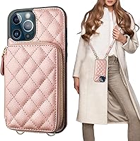 Vista 12 de Bocasal Funda tipo cartera cruzada para iPhone 12 Pro Max, con bloqueo RFID, de piel sintética, con cremallera, funda tipo cartera con función atril