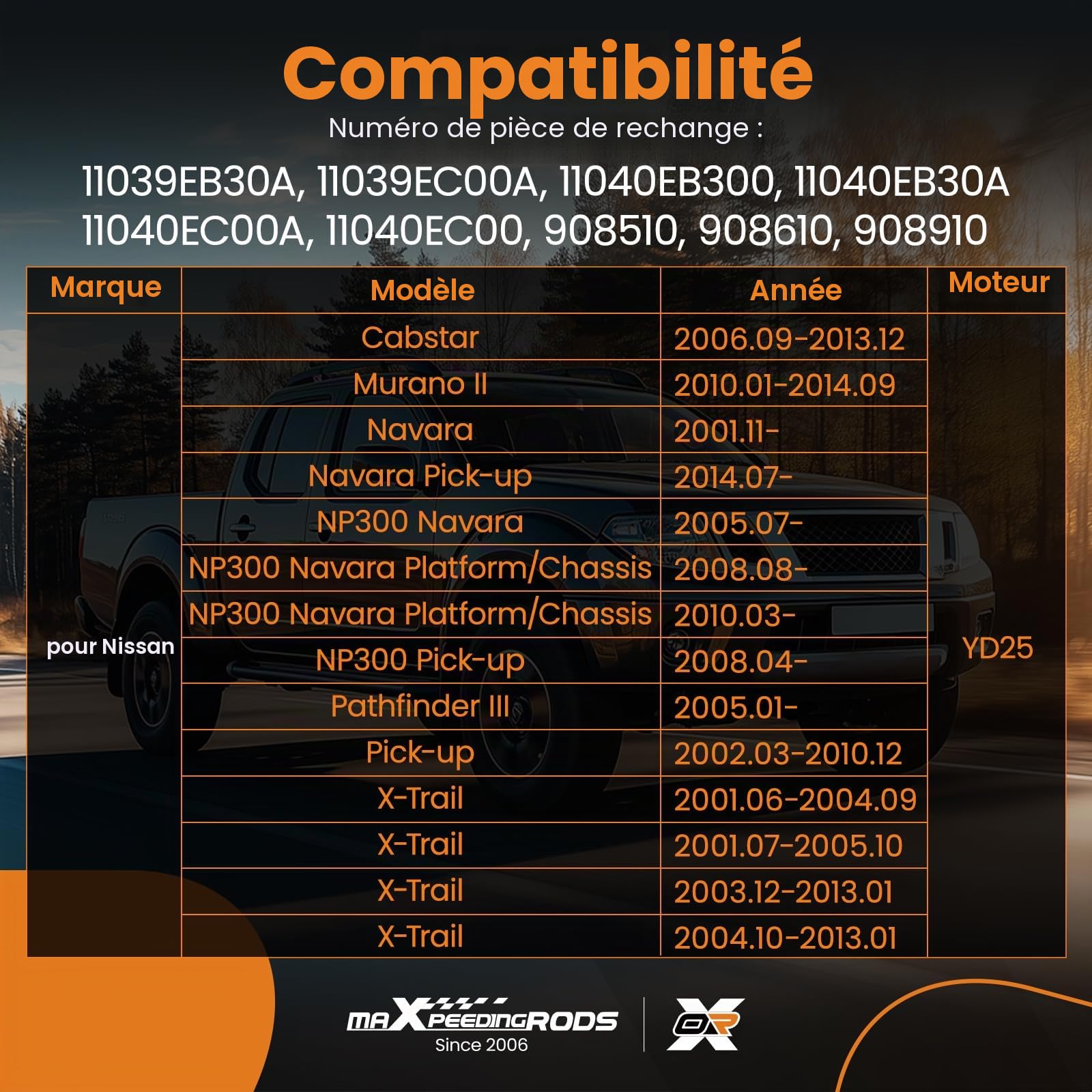 maXpeedingrods Culasse complète pour Nissan NP300 Navara D40 2.5 dCi Pick-up Cabstar 2.5L YD25 11039EB30A
