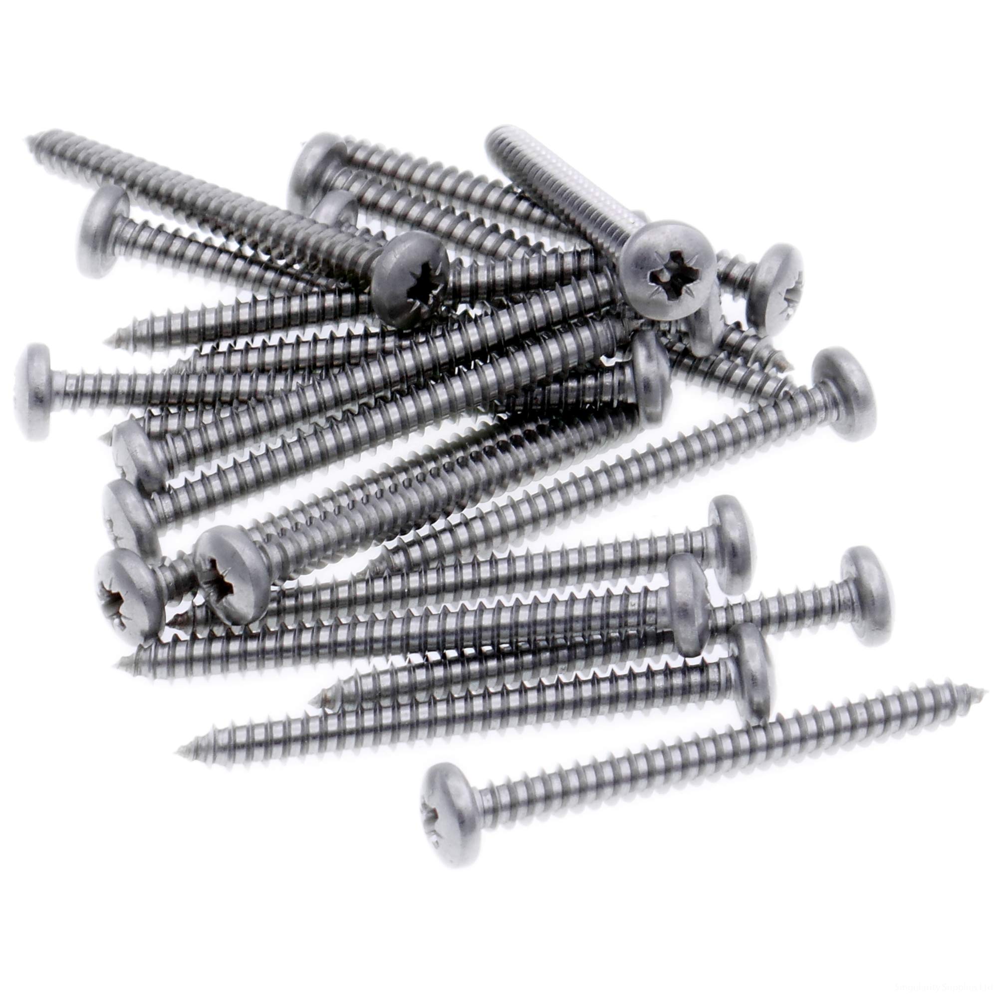 Singularity Supplies No.7 X 0.75 (3.9Mm X 19Mm) Pozi Pan Self-Tapping Screw - Stainless Steel (A2) (Pack Of 20)