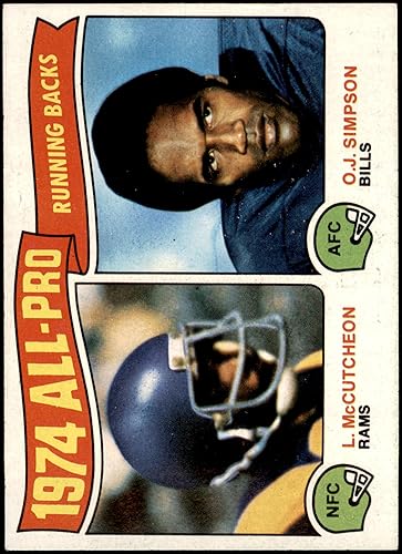 1975 Topps # 209 All-Pro Running Backs O.J. SimpsonLawrence McCutcheon BillsRams (Football Card) NM BillsRams Colorado StUSCCity College of San