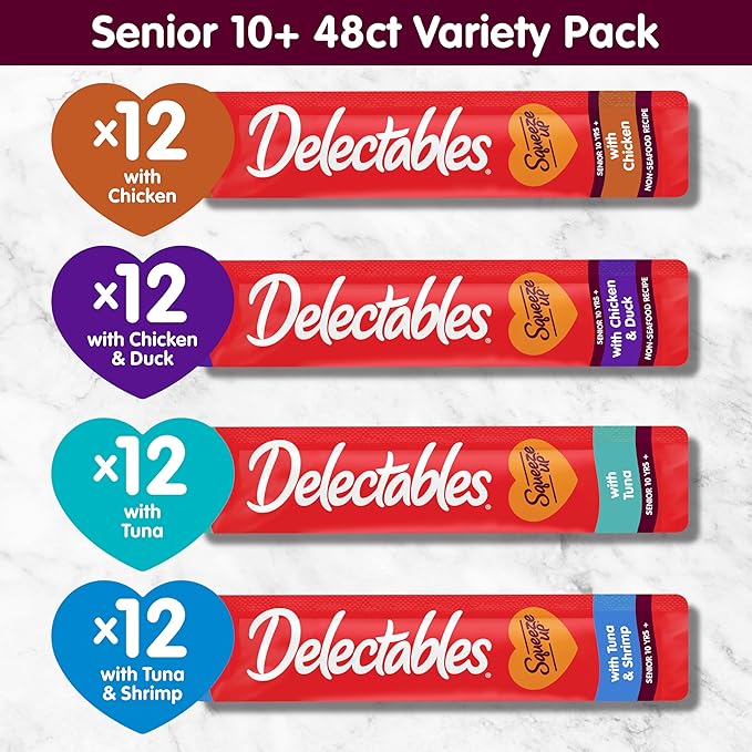 Delectables Squeeze Up Senior 10+ Pack Variedad 48 Tubos miniatura 6