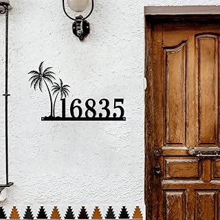 Custom Metal House Numbers House Numbers, Palm Tree Sign Custom Metal Address Sign, Outdoor Metal House Number Sign Custom Farmhouse Number Plaque Sign Outdoor, Custom House Number New Home Gift