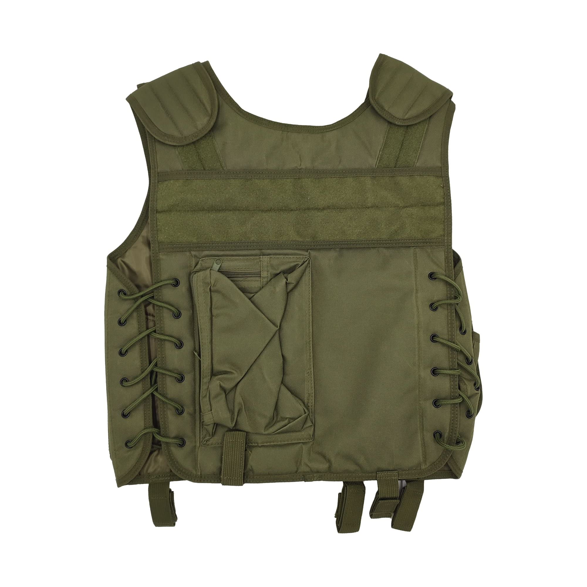 Chaleco táctico de Airsoft USMC US Army/con Funda/Paintball/Material: Tejido de Cordura de Alta Resistencia/Color: Verde (OD)