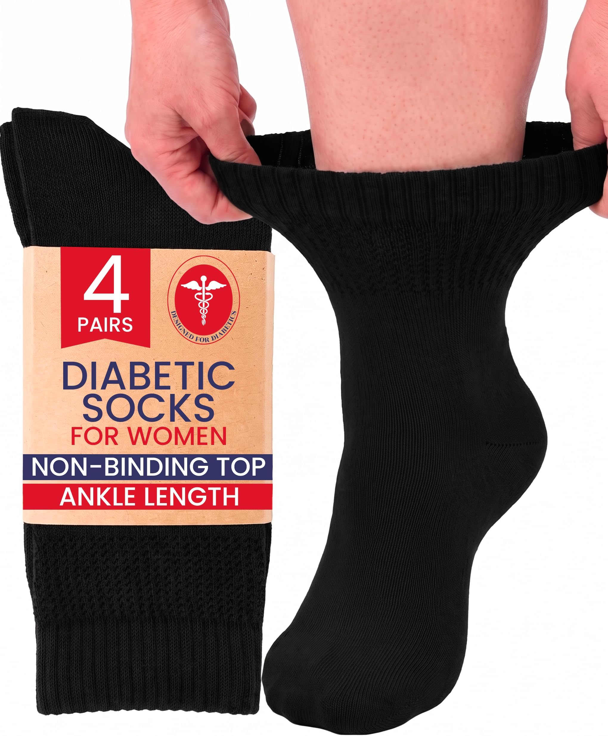 Hugh Ugoli Diabetic Ankle Socks for Women, Bamboo, Thin, Seamless, 4-8 Pair