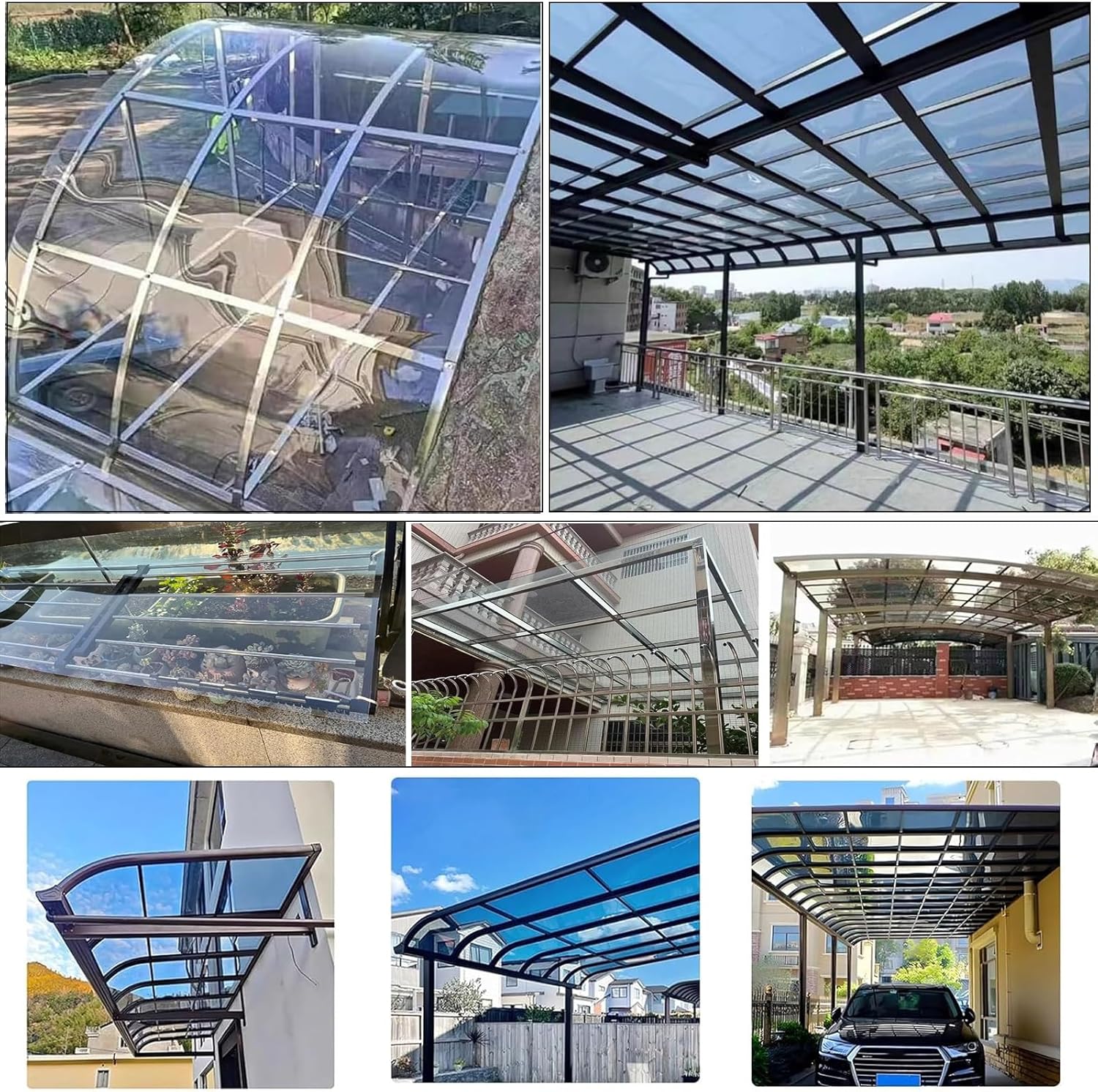 Clear Polycarbonate Sheets,Plastic Roof Panel,Weather-Resistant and Transparent Greenhouse Roofing Sheets,UV Protection Rain Outdoor Awning Covers,Glass Replacement,Easy Cut(Thick-2mm,3.3 x 32.8ft)
