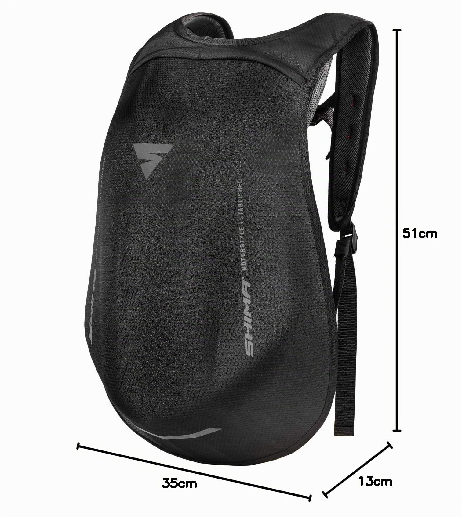 Shima AYRO BACKPACK, zaino da moto aerodinamico regolabile da 24 litri, unisex, taglia unica