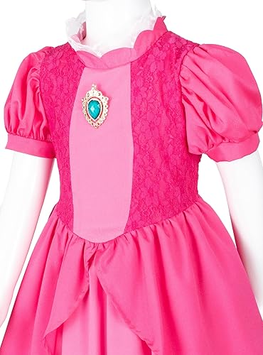 Miniatura 6 de Vestido de princesa rosa para niñas, disfraz de princesa para niñas pequeñas, vestido con accesorios