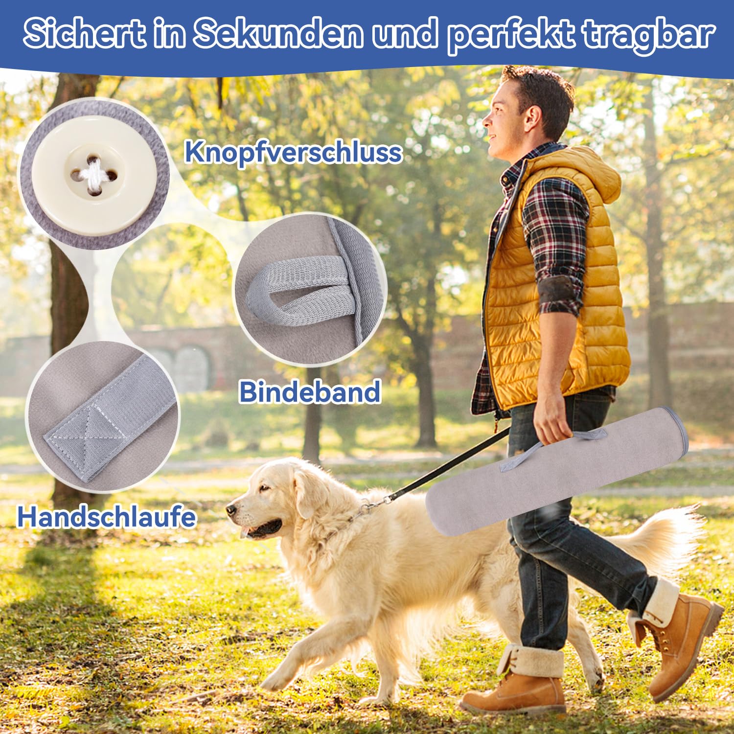 MH MYLUNE HOME Premium-Kühlende Hundedecke, ultraweich & leicht, wendbar, waschbar, Q-MAX >0,4 für Sommer, Couchschutz & Bettbezug, wiederverwendbar mit integriertem Gurt, 75x100 cm