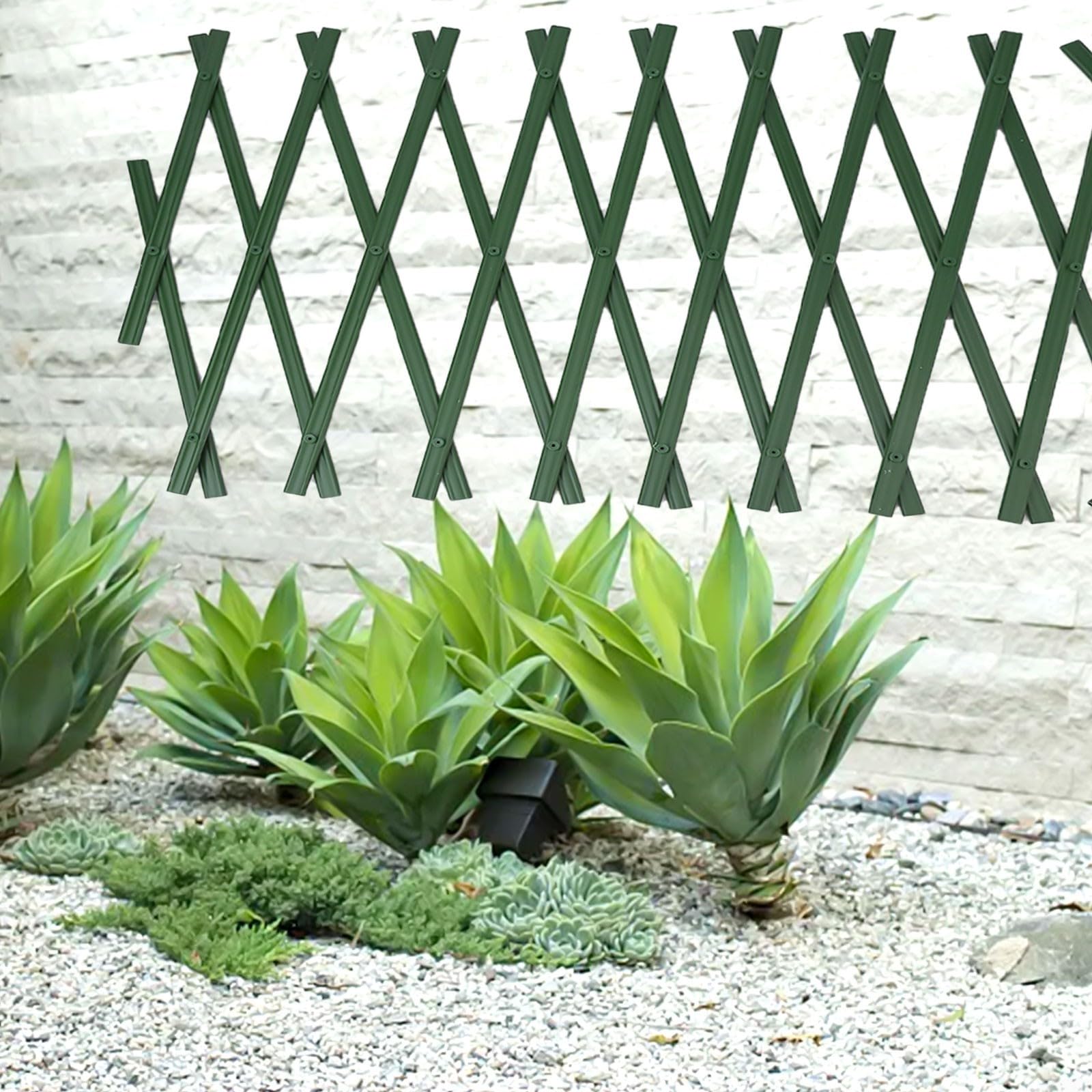 Expandable PVC Garden Trellis for Climbing Plants, Adjustable 1.8m* 30cm Green Lattice Fence Support for Vines Roses Clematis(2pcs) — view 5