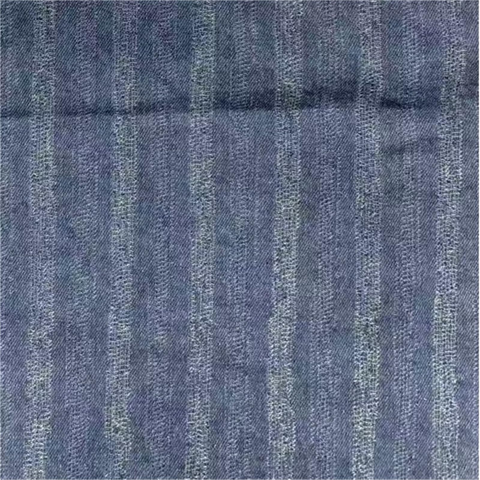 Tessuto denim lavato Materiale da cucire morbido e indossabile for abiti Borse Pantaloni Cappelli Panno tessile con motivo a strisce(Color-01)