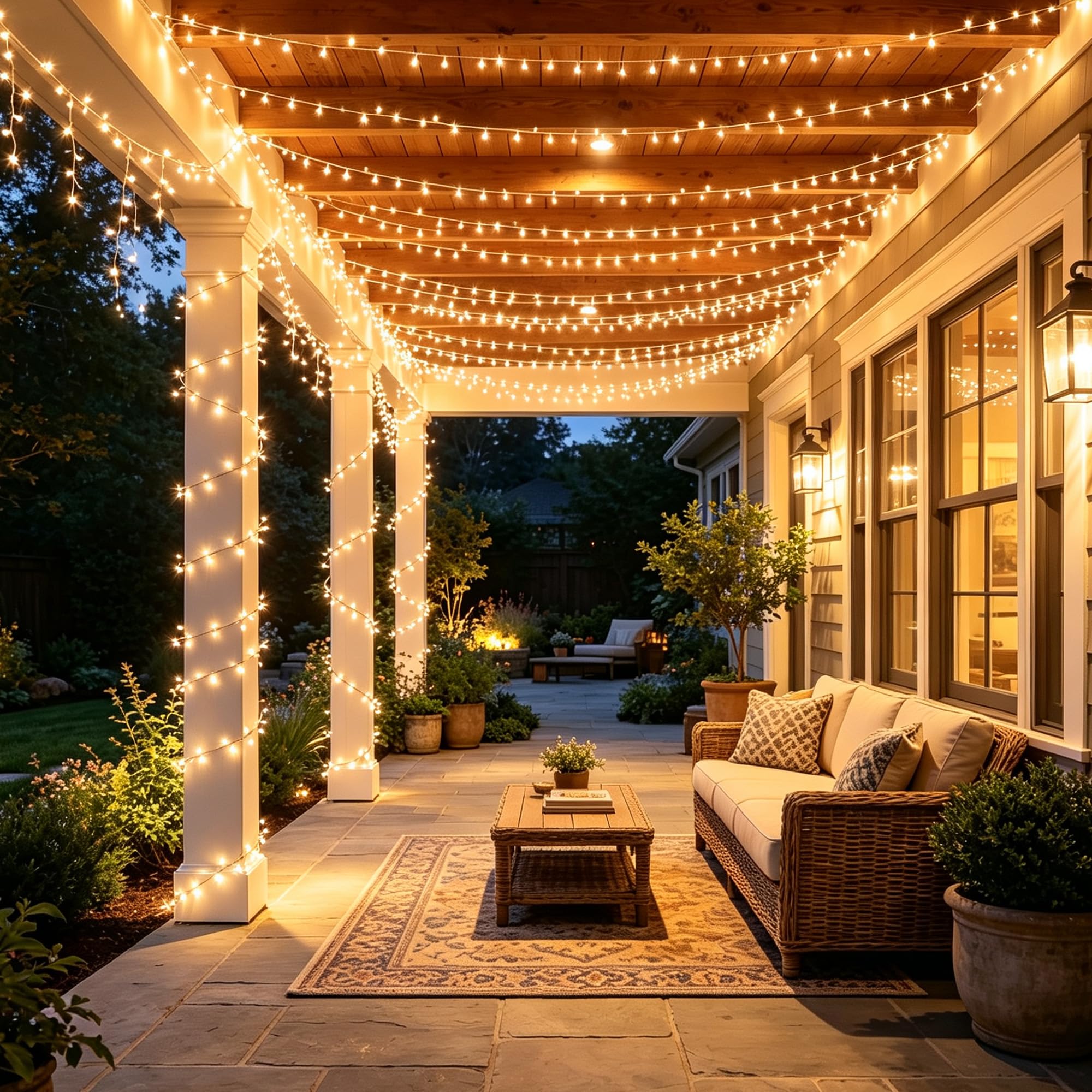 KNONEW 403ft 1000 LED Christmas String Lights Outdoor 8 Modes & Timer Fairy Light Plug in Waterproof LED Wedding Lights for Xmas Yard Tree Party Holiday Decorations (Warm White)