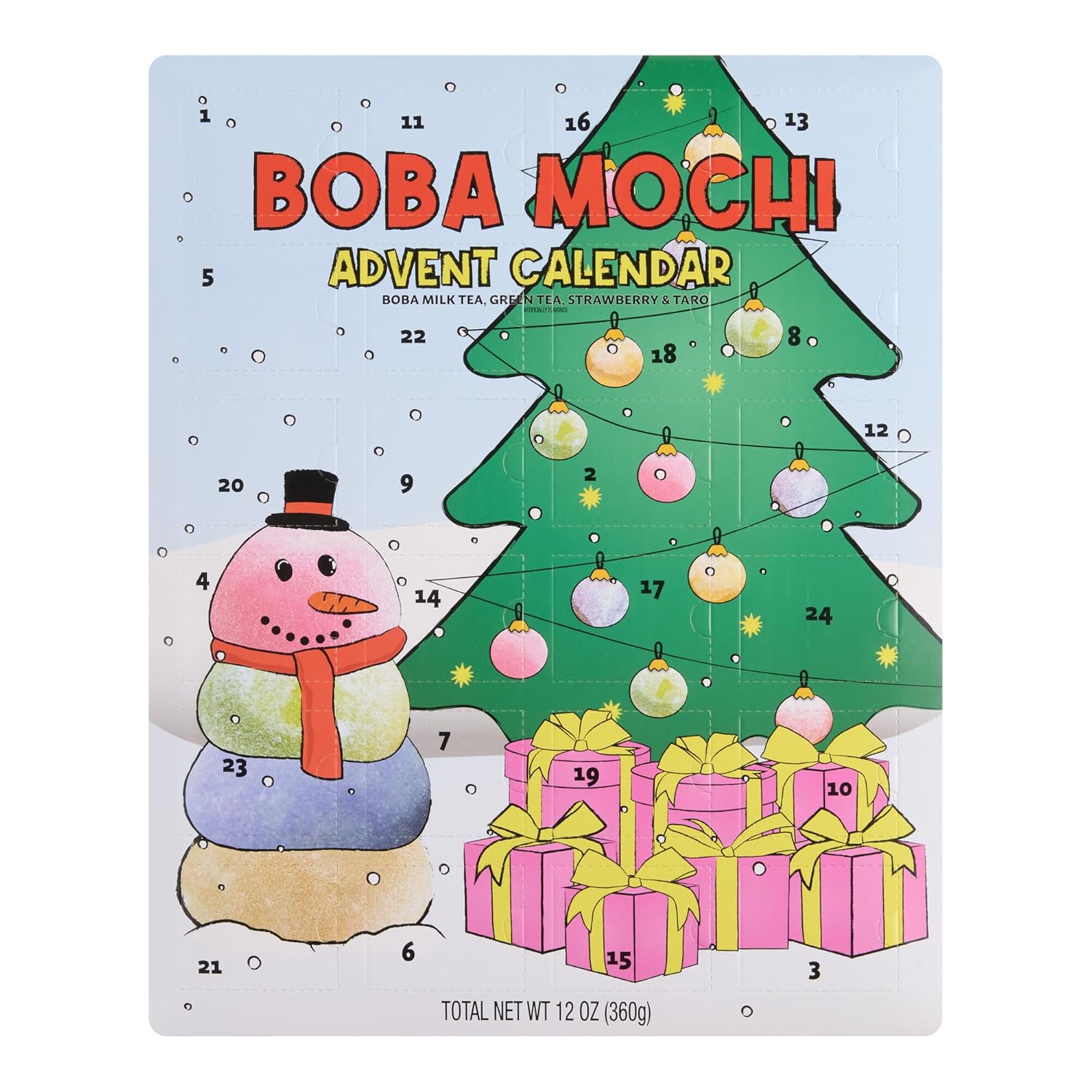 Mochi Advent calendar Candy Treat christmas Countdown Great Gift for Kids, Mom, Boss, Coworkers, Deployed