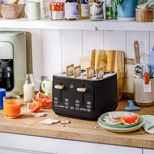 Miniatura 8 de Tostadora con pantalla táctil activada por Drew Barrymore, ranuras extra anchas, 7 ajustes, funciones de recalentamiento, temporizador de cuenta