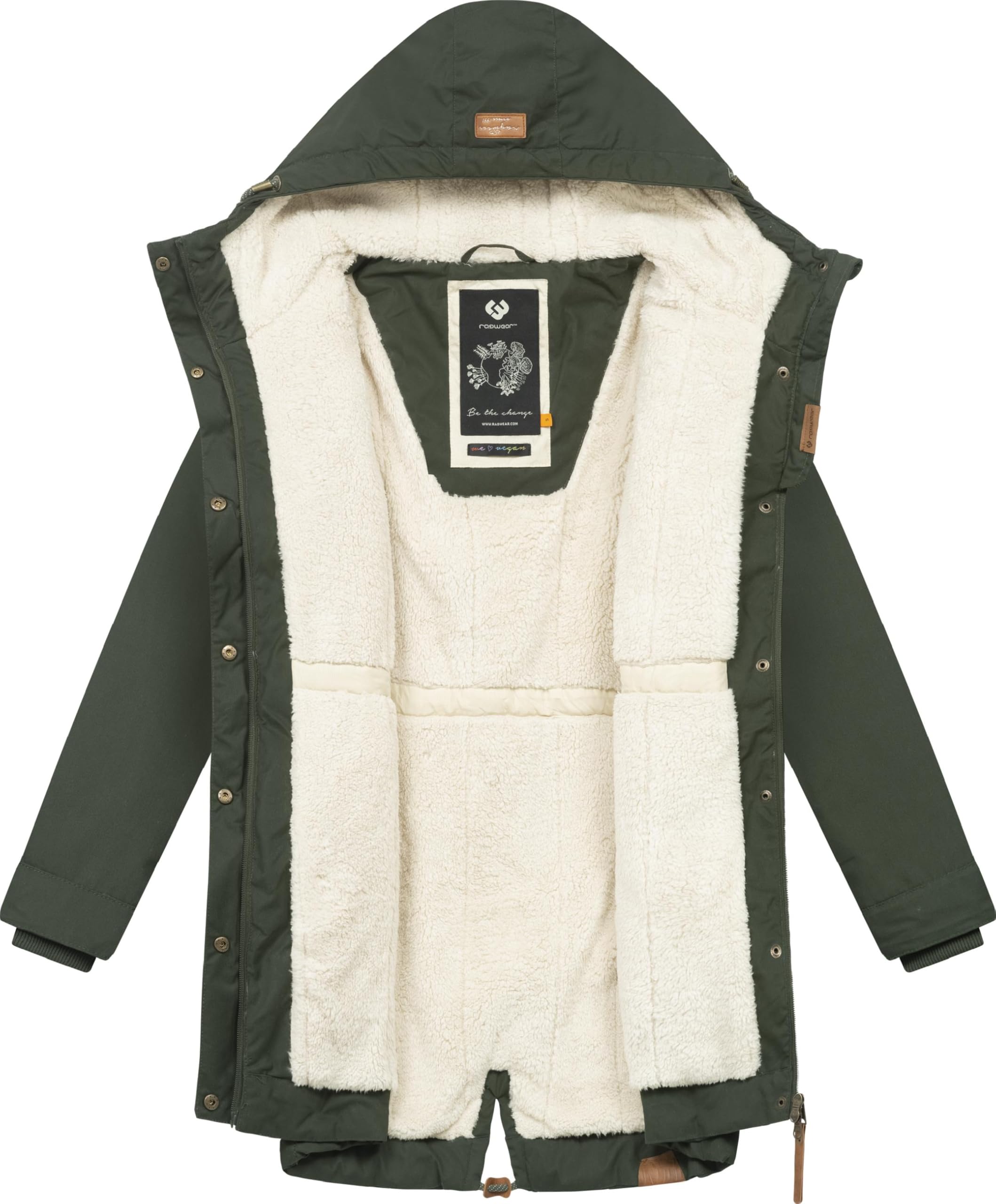 Ragwear Damen Wintermantel Warmer Parka lang mit Kapuze YM-Canny Intl XS-6XL