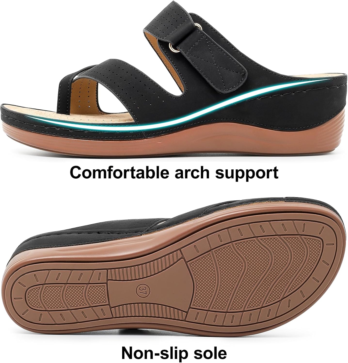 Womens Sandals Wedge 2026: Orthopedic Sandals All-Day Comfortable with Adjustable Dressy Summer Walking Shoes