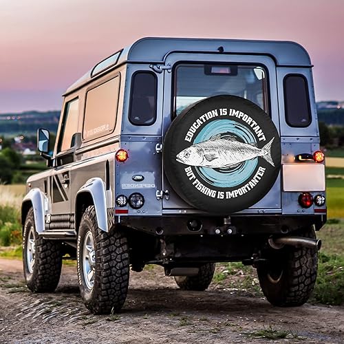 Miniatura 6 de Cubierta de neumático de repuesto para remolque de viaje, divertida cita de pesca, divertida, impermeable, resistente al sol, cubierta de neumático