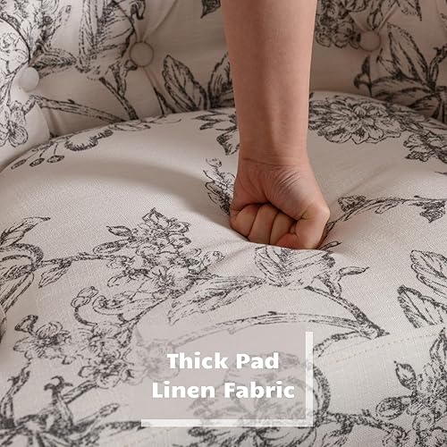 Miniatura 6 de HEAH-YO Juego de 2 sillas de comedor copetudas con brazos y respaldo, sillas tapizadas de barril de cocina para comedor, color gris