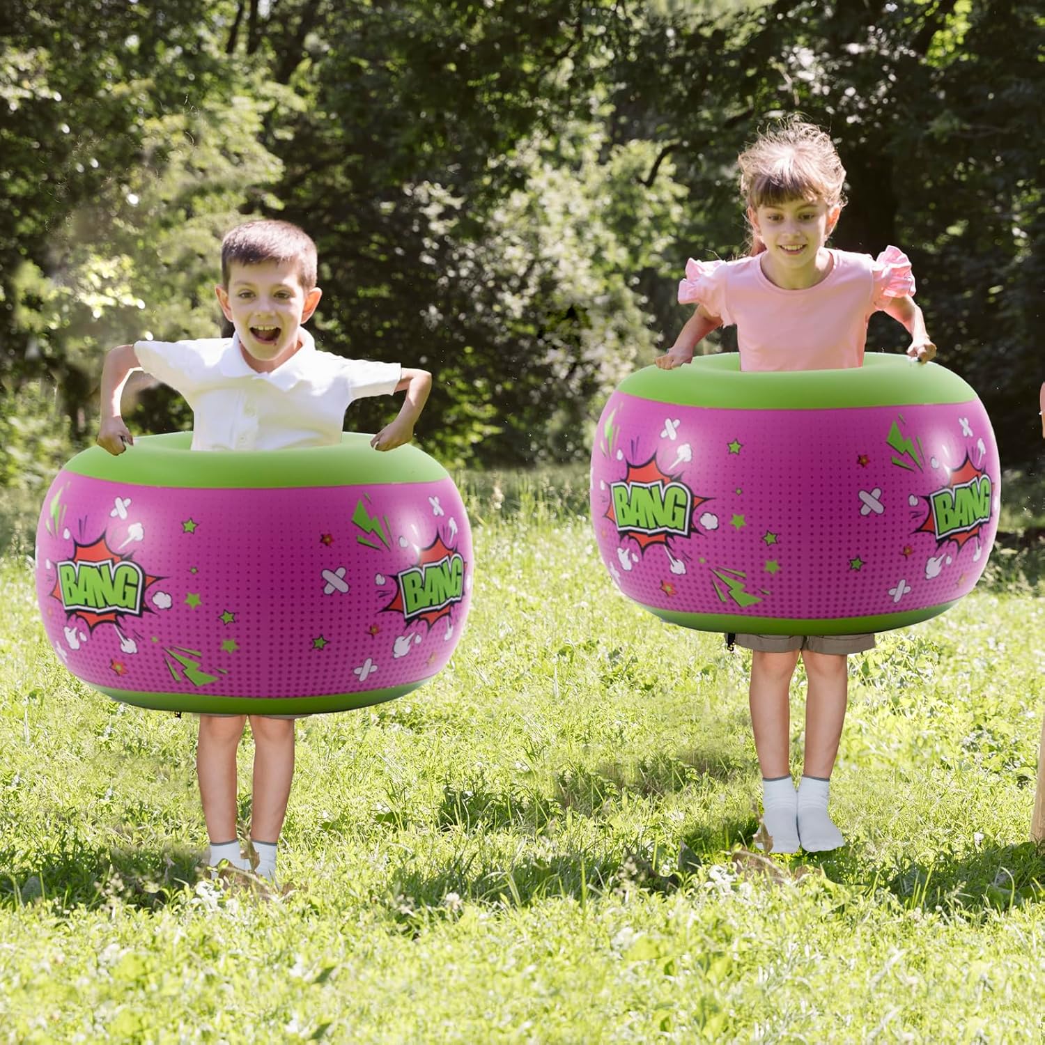 DIMAR GARDEN 2 Pcs Sumo Balls, Inflatable Bubble Bounce Ball for Outdoor Fun, Lawn Game Play