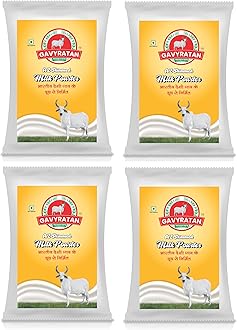 GAVYRATAN A2 Cow Skimmed Milk Powder 1kg | All Natural | 100% Pure | Boosts Liver Health Pack of 4