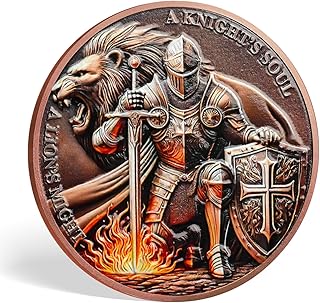 Armor of God Christian Challenge Coin, Knights Templar and Lion of Judah Challenge Coins, Inspirational Religious Gifts, Faith Based Commemorative Token, Spiritual Warrior Medallion
