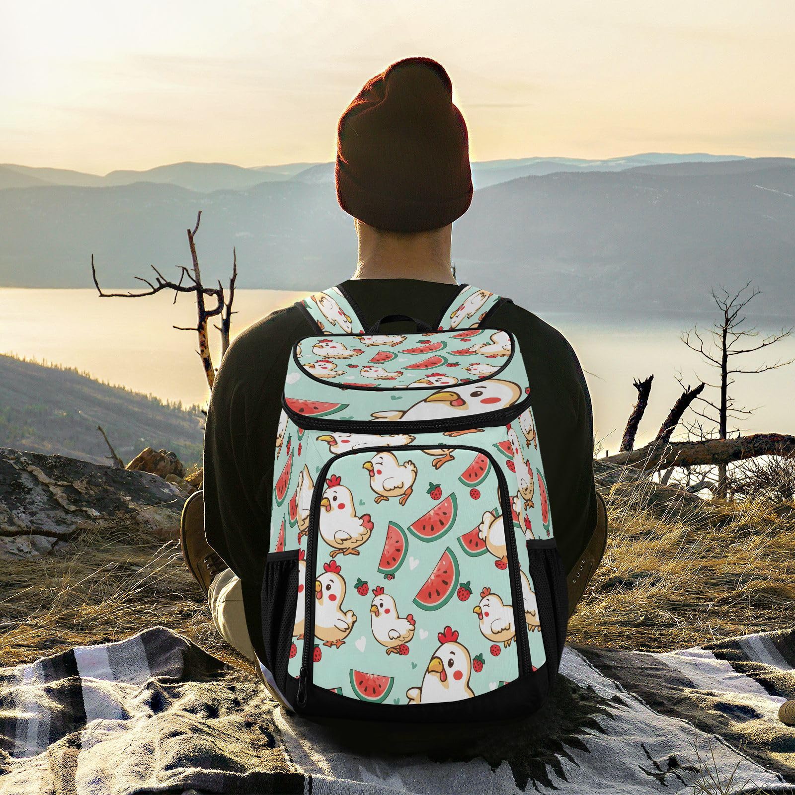 Jeerbly Insulated Cooler Backpack, 25 L Leakproof Waterproof