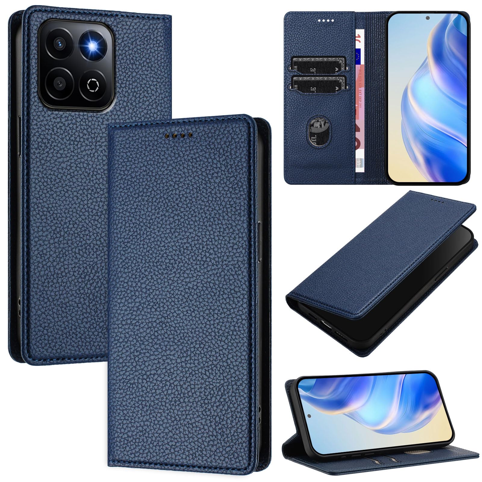 Custodia A Portafoglio Per Honor X6C In Pelle PU Con Chiusura Magnetica, Slot Carte E Cavalletto – Sawiqpd - 5