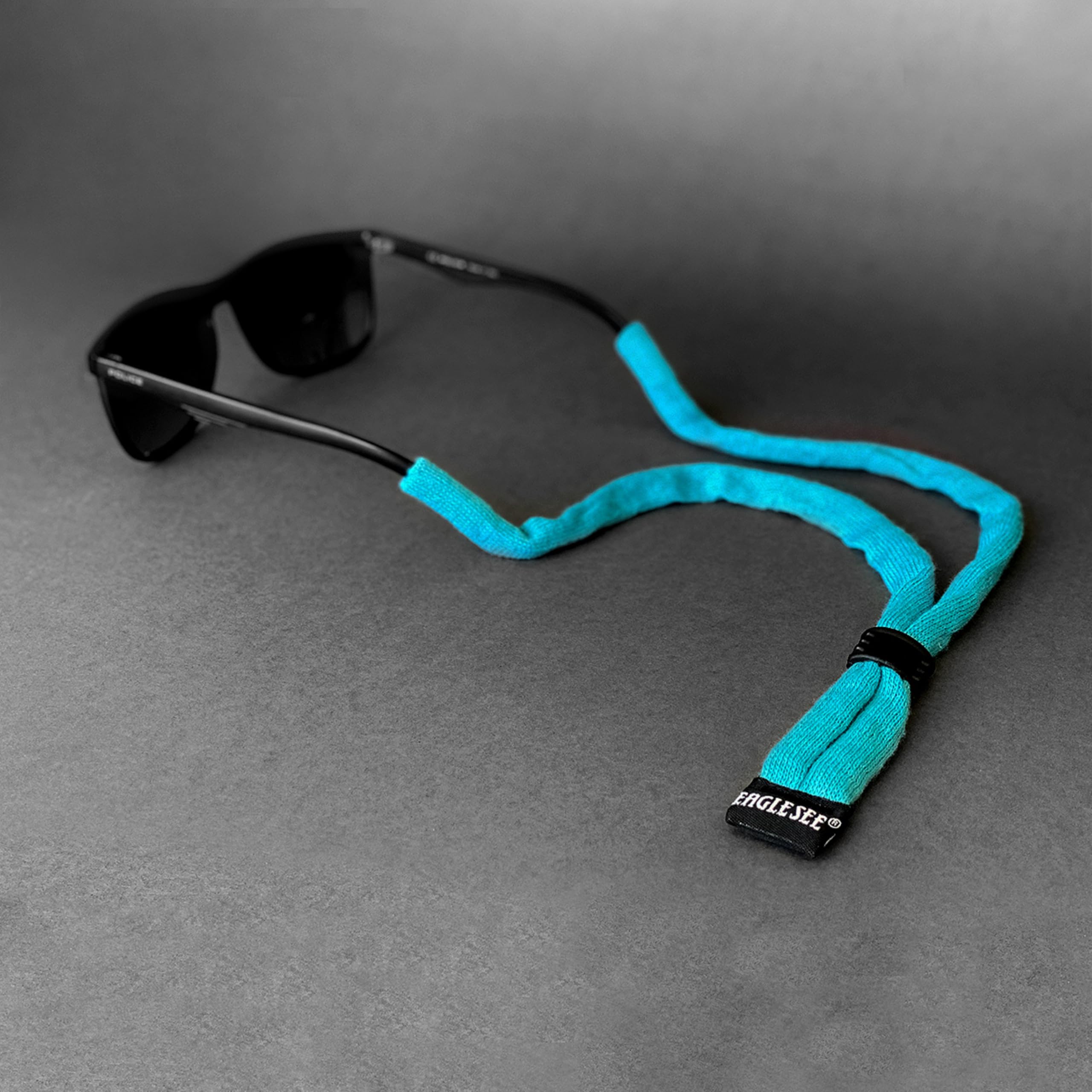 Simple Cotton Eyewear Strap | Adjustable Glasses Holder Cord for Men & Women, Smaragd, 40 cm (closed) – 75 cm (fully extended)