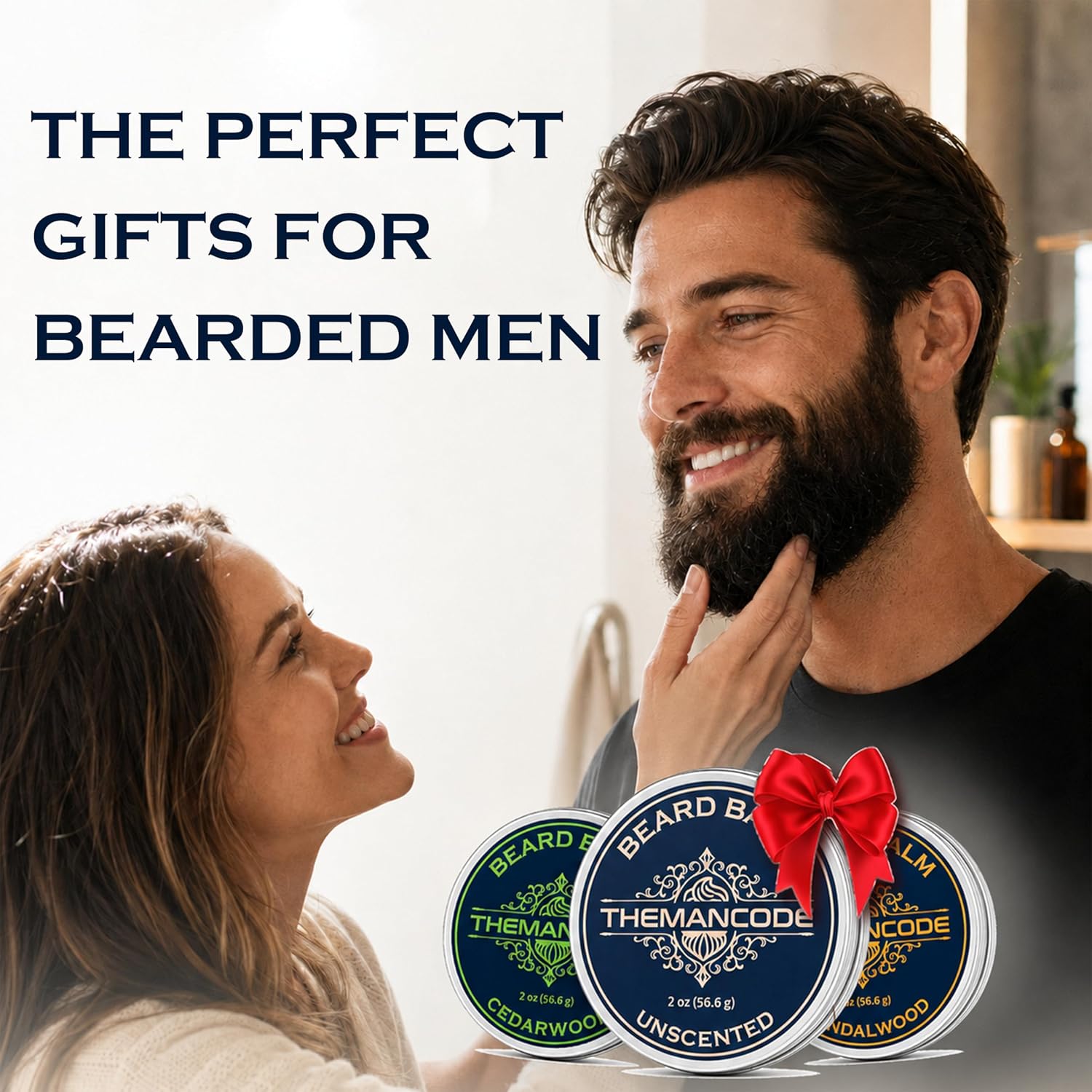 THEMANCODE Sandalwood Beard Balm for Men, Beard Care Gift for Men, 2 oz image 2