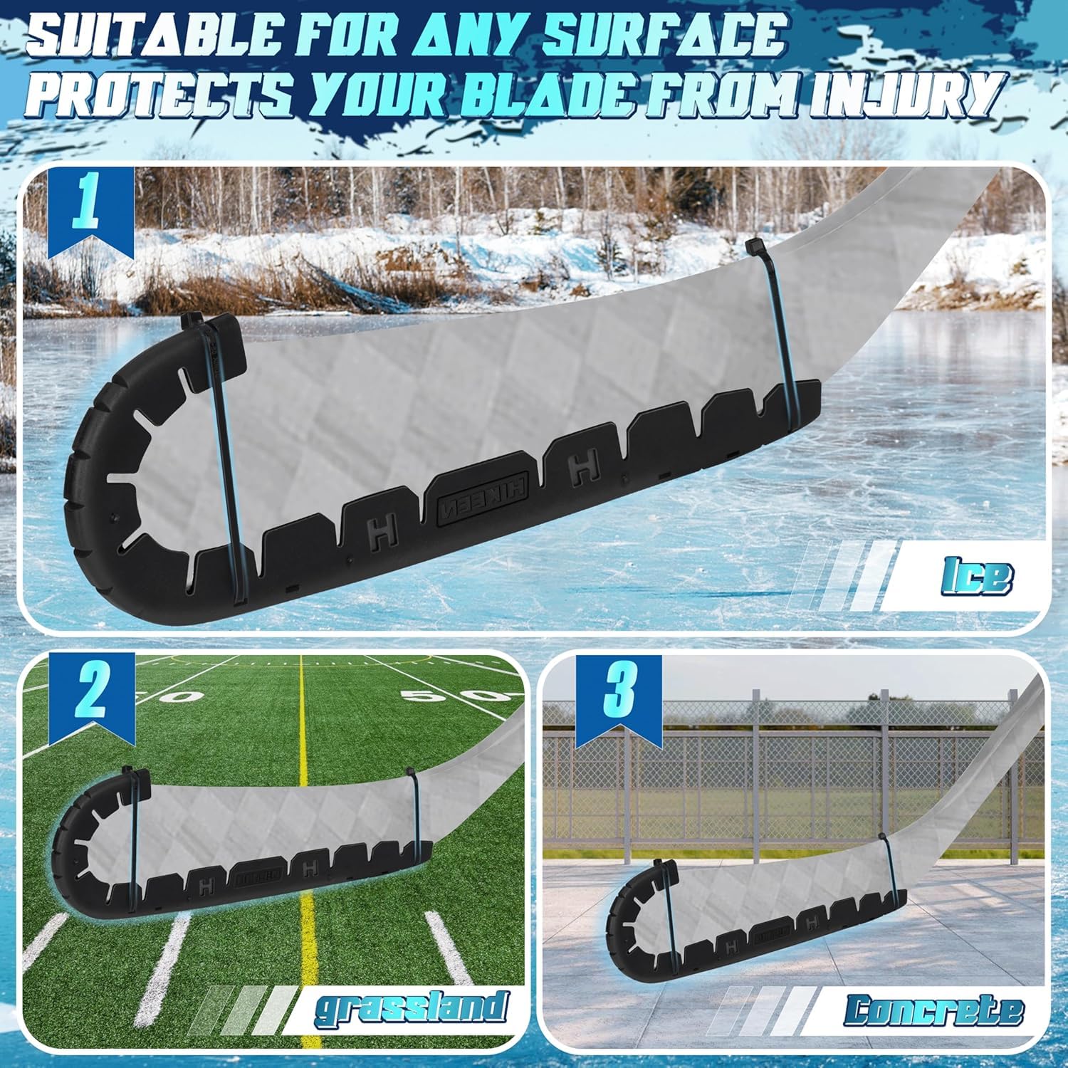 BOOSTEADY Protector de hoja con 25 lazos envolventes, protector de hoja de hockey resistente al desgaste para entrenamiento fuera del hielo, hockey callejero, hockey sobre hielo universal, apto para