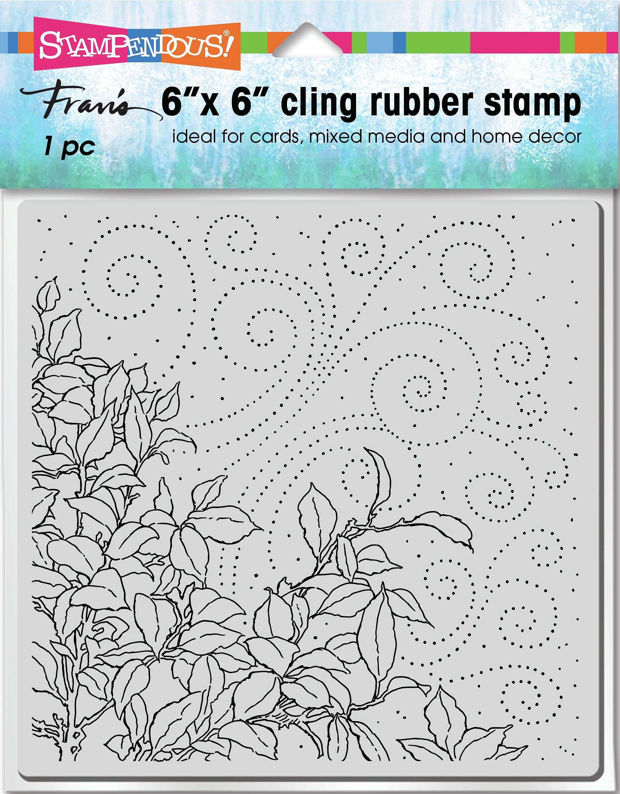 Stampendous Cling Rubber Stamp Leafy BREE, Grey