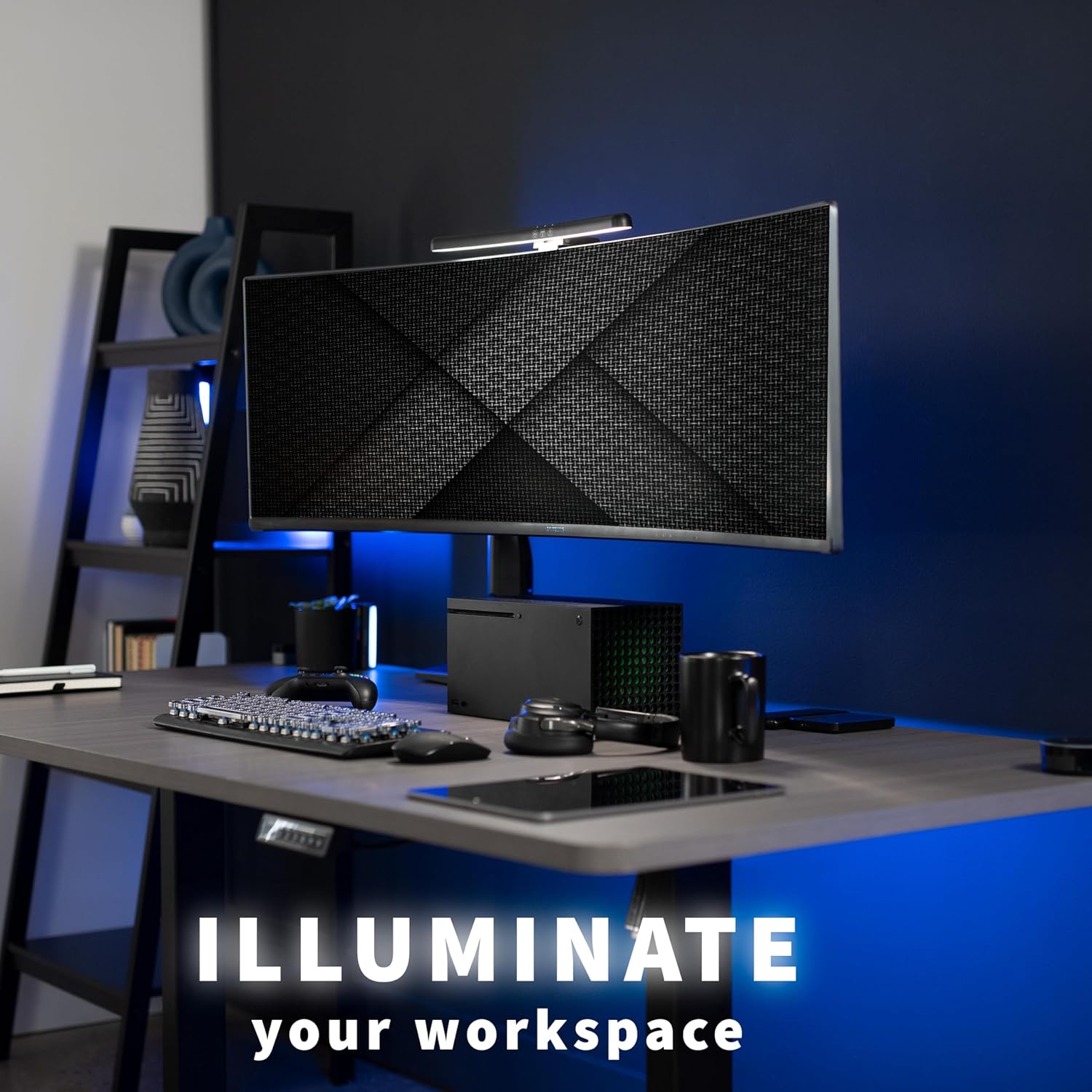 Black Glossy Curved LED Monitor Light Bar with USB Power