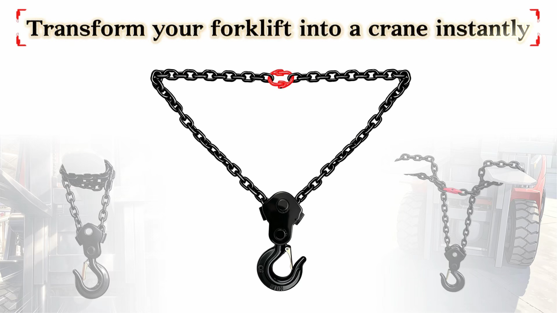 Image of Forklift Lifting Hook, 6600 LBS, 360 Swivel Forklift Attachment (31.4in)