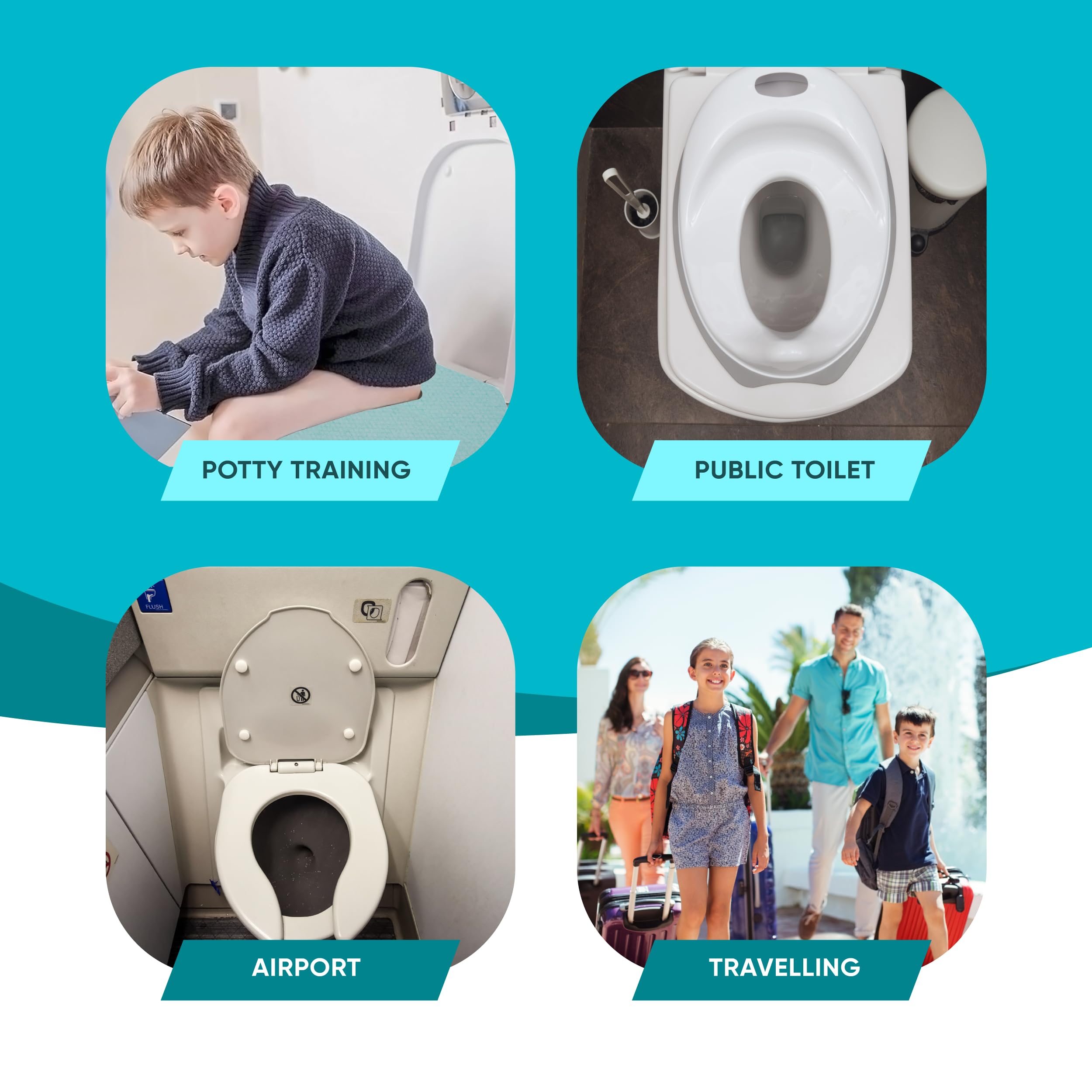 Paquete de 60 fundas desechables extragrandes para asientos de inodoro, material de polietileno, fundas de asiento de inodoro de viaje para adultos y entrenamiento para ir al baño, forros de asiento
