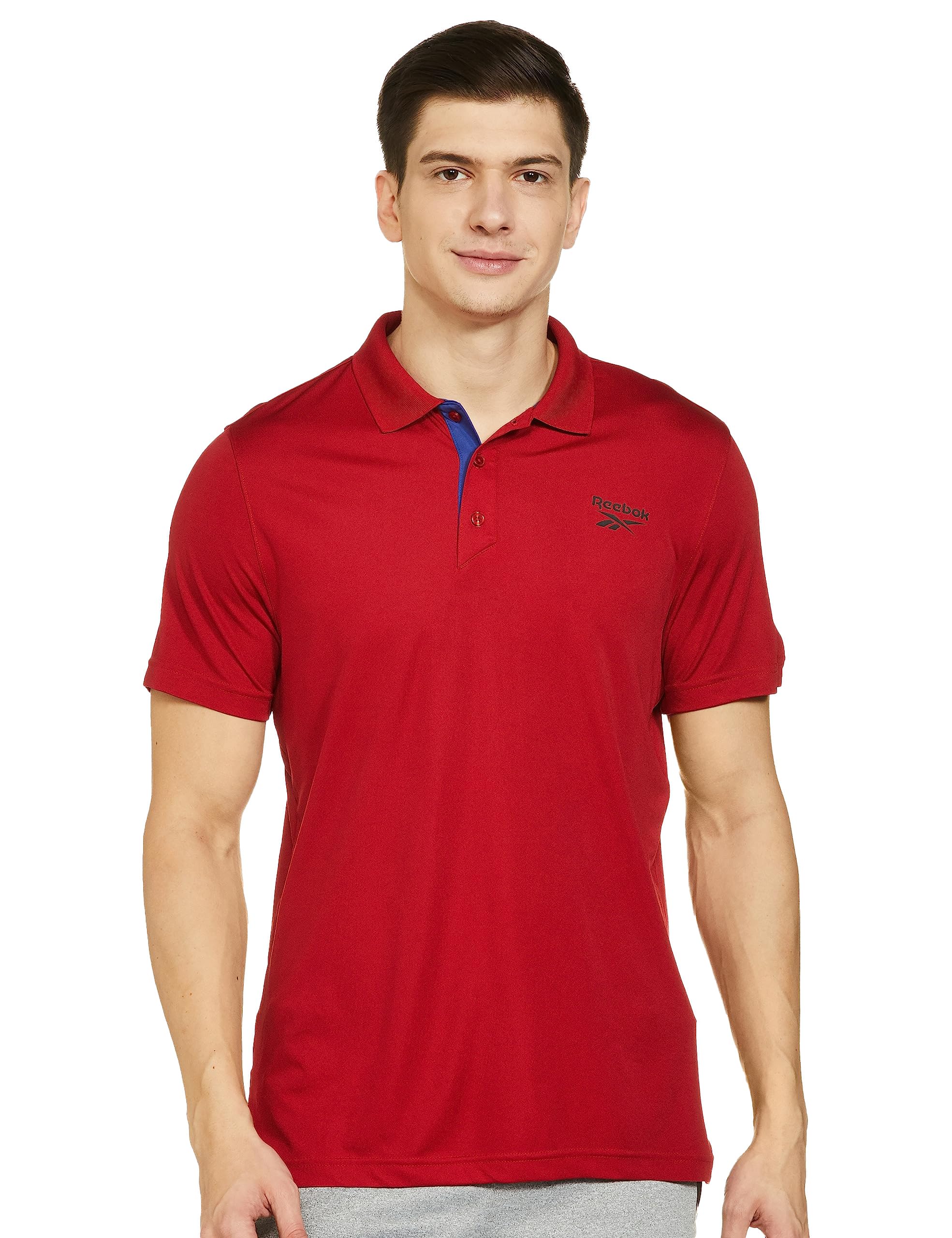 ReebokMen's Geometric Fitted Polo Shirts