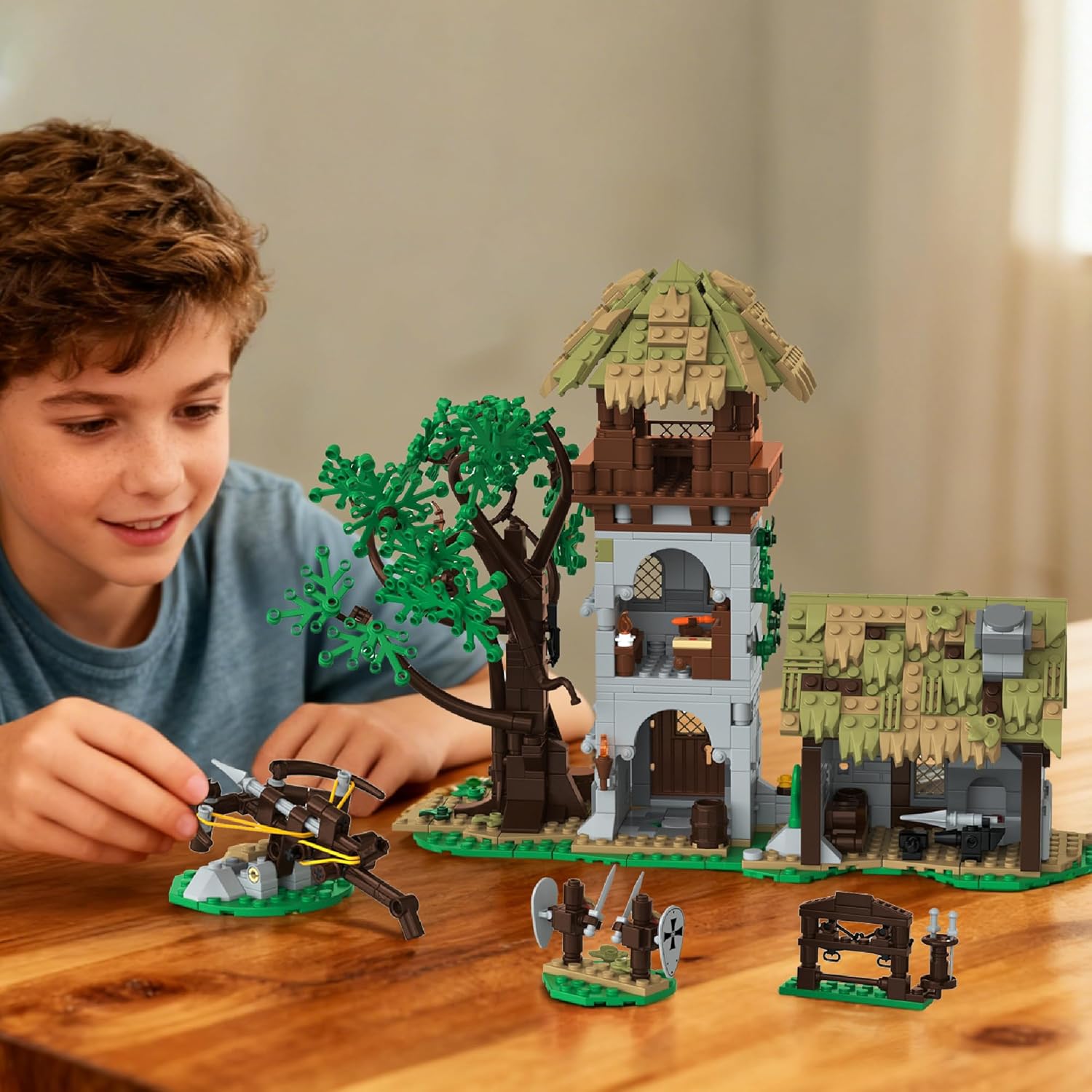 Medieval Building Set, Knight Training Ground Buildings Blocks for Adults, Teens DIY Toy Model Kits for Adult Boys Girls 12+ Home Office Art Decor Holiday Christmas Birthday Gift 1109PCS