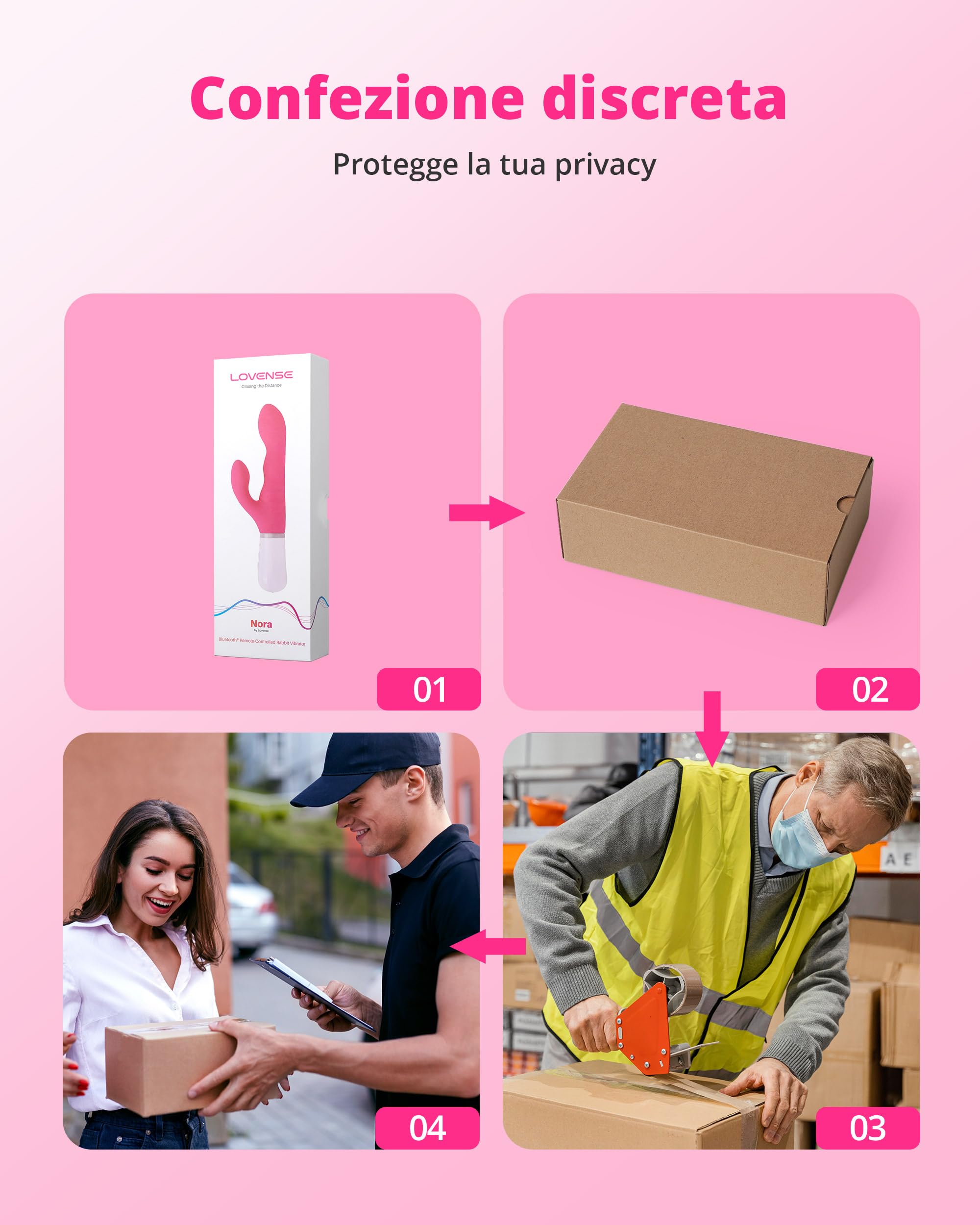 LOVENSE Nora Vibratori Rabbit, Vibratore per Donna, Potente Stimolatore con Testa Rotante e Braccio Vibrante, Ricaricabile e Impermeabile con Smartphone Wireless Bluetooth Control