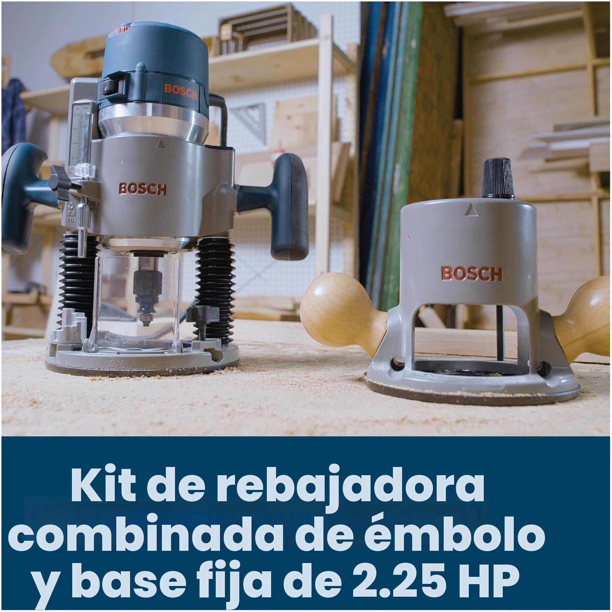 Bosch 1617EVSPK 12 Amp 2-1/4-Horsepower Plunge and Fixed Base Variable Speed Router Kit with 1/4-Inch and 1/2-Inch Collets